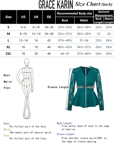 Vista 5 de GRACE KARIN Blusas de verano para mujer, elegante blusa con cuello en V y manga corta abombada