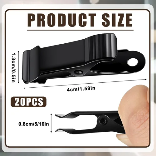 Vista 2 de 20 Pz Abrazaderas Mini de Metal Mini Abrazadera de Resorte Pinza de Cocodrilo de Aligátor de 1/2 Pulgada de Ancho para Trabajo, Mandíbula Lisa, Negro