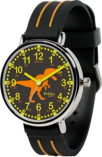 Vista 22 de Relojes Kiddus para niños y niñas de 6 a 12 años, didácticos, de cuarzo analógico con ejercicios. Movimiento de cuarzo japonés. Fácil de leer