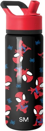 Vista 48 de Simple Modern - Botella de agua para niños de la colección Summit con tapa con pajilla DC Comics Batman 14 onzas, taza de acero inoxidable aislada
