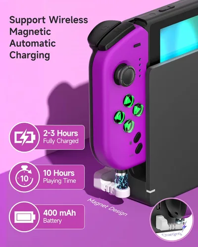 Vista 6 de EasySMX SwitchSwitch OLED Pro Controller for Handheld Mode, One-Piece Joypad Controller Replacement for Joy Con with 6-Axis Gyro, Turbo, Wake Up and