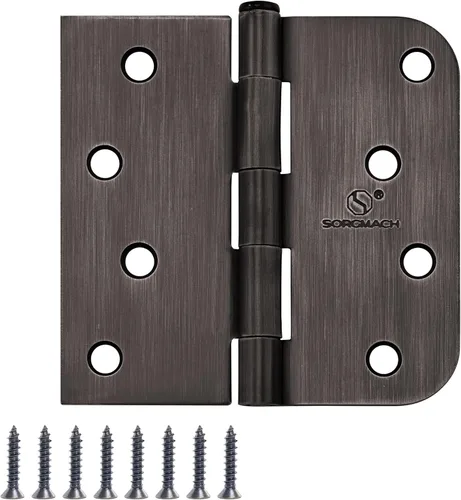 Vista 15 de Bisagra de puerta de 3 1/2 pulgadas, bisagras interiores para puerta, color negro mate, bisagras interiores de 3.5 pulgadas, bisagra de hierro plano