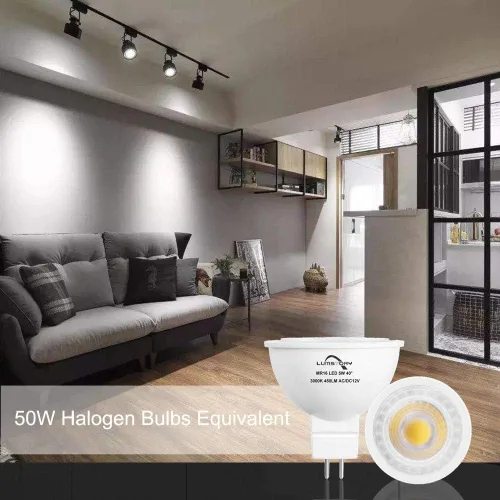 Vista 5 de LumStory Bombilla LED MR16 de 5000 K, luz diurna, 12 V, GU5.3, base Bipin, no regulable, 50 W, bombillas halógenas equivalentes a 5 W, repuesto LED
