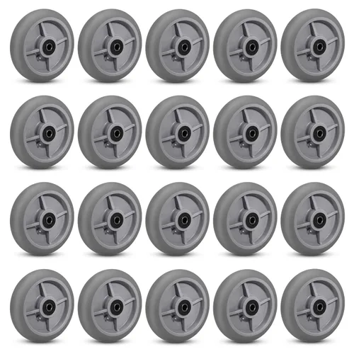 Vista 13 de Ruedas giratorias resistentes de 4 pulgadas, 350 libras por ruedas, ruedas de goma termoplástica para ruedas industriales, ruedas de remolque