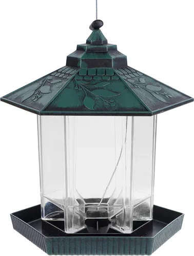 Twinkle Star - Comedero para pájaros silvestres, para colgar al aire libre, para decoración de jardín o patio, acabado antiguo, con forma hexagonal