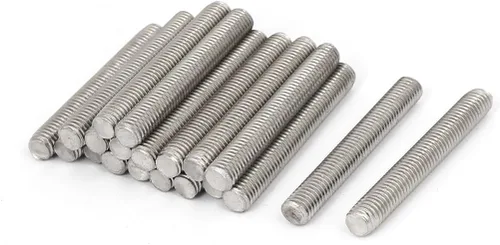 Vista 35 de uxcell M3 x 1.181 in 0.020 in Pitch 304 Varillas totalmente roscadas de acero inoxidable tono plateado 20 piezas