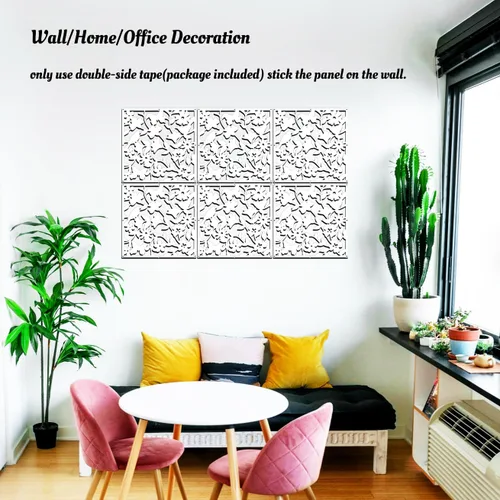 Vista 4 de Lchen - Divisor de habitación colgante, 12 piezas, panel de seguridad de PVC, pájaros, flores, para sala, comedor, estudio, sala de estar