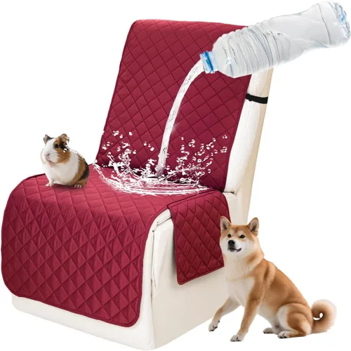 Vista 71 de Fundas impermeables para sofá reclinable seccional en forma de L, 7 piezas, antideslizantes, lavables, juego de fundas reclinables para mascotas