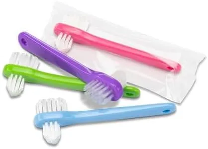 Vista 2 de Cepillo de doble cabeza para dentadura, cuidado de limpieza, cepillo de dientes para dentaduras todos los días y uso de viaje (surtido)