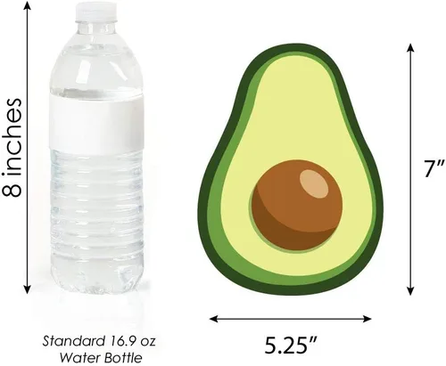 Vista 5 de Big Dot of Happiness Hello Avocado – Decoraciones DIY Fiesta Party Essentials – Juego de 20 recortes en forma de aguacate – Verde