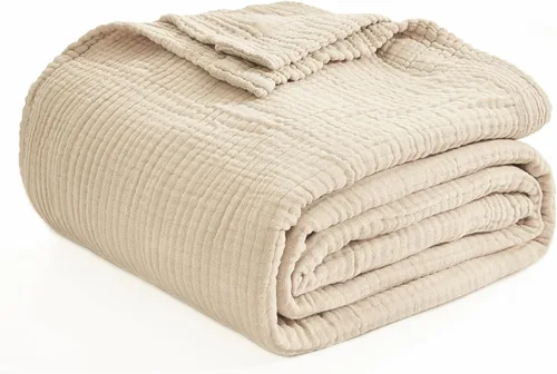Vista 2 de EMME - Mantas de muselina 100 % algodón, para bebé, de 47 pulgadas x 47 pulgadas, de 6 capas, suave y ligera, de gasa transpirable, para todas