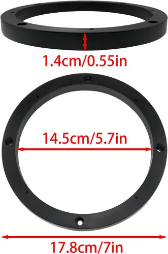 Vista 4 de Espaciadores de altavoces ABS de ajuste universal para automóvil de 6.5 pulgadas, adaptadores espaciadores de altavoz estéreo para automóviles