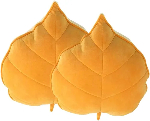 Vista 4 de Cyprinus Carpio Cojín de almohada para el hogar en forma de hoja 3D, almohada lumbar para el hogar, almohada decorativa para el hogar, paquete de 2