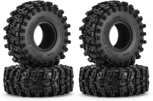 INJORA Neumáticos 1.0 - S5 Swamp Stomper Crawler Neumáticos para TRX4M AX24 SCX24 FCX24 1/18 1/24 RC Crawler Car, 2.480 x 0.945 in, T1018