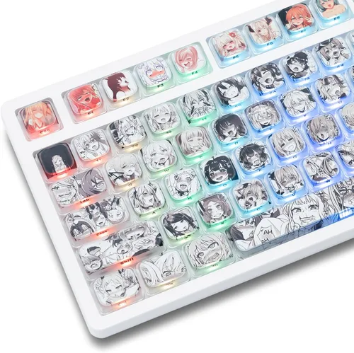 Vista 9 de GMKWTL Teclas de anime PBT – 108 teclas, teclas XVX japonesas personalizadas retroiluminadas, perfil OEM para teclado mecánico 61/87/104/108 Cherry