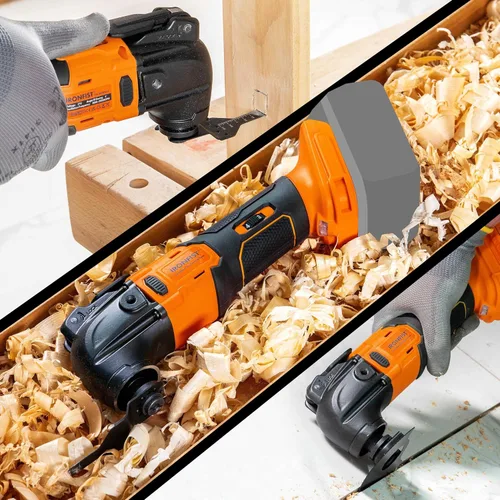 Vista 5 de IRONFIST Herramienta oscilante inalámbrica compatible con batería DEWALT 20V MAX, motor sin escobillas de 6 velocidades de cambio rápido