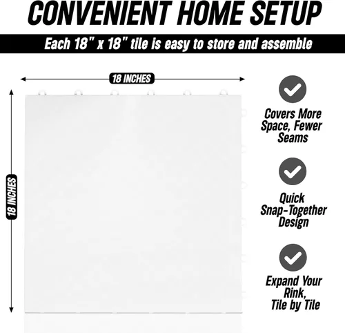 Vista 6 de Better Hockey Extreme Dryland Flooring Tiles - Synthetic Ice Panels for Hockey, Professional Quality Training Aid for Shooting, Passing and