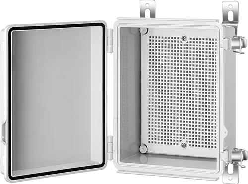 Caja de conexiones Gratury, carcasa de plástico impermeable IP67 para proyectos eléctricos, cubierta con bisagras gris, incluye placa de montaje y