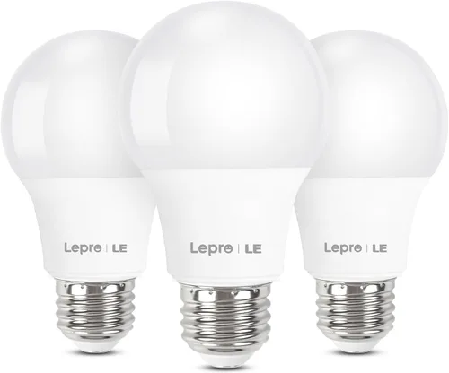 Lepro Bombillas LED equivalentes a 60 vatios, 9 W, 800 lúmenes, no regulables, blanco cálido 2700 K, base media estándar A19 E26, 10000 horas de