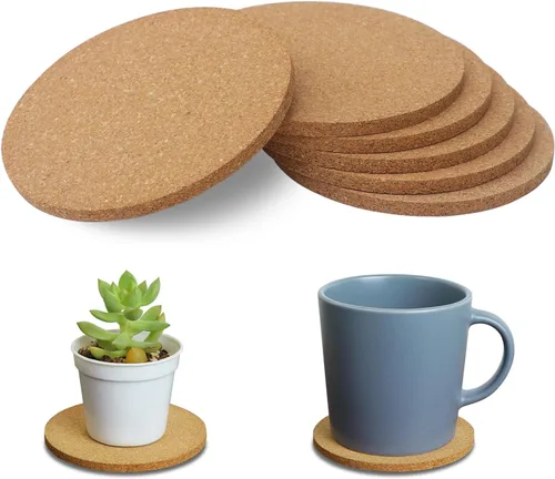 Vista 8 de 3 posavasos de corcho para bebidas, juego de posavasos de 3.9 pulgadas para tazas y plantas