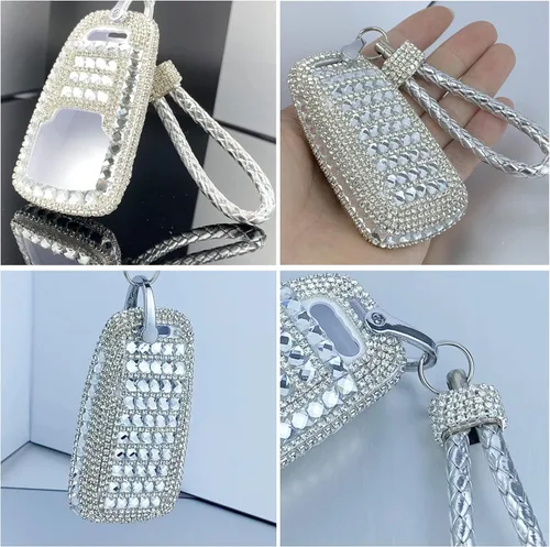 Vista 5 de Funda protectora de lujo brillante con diamantes de imitación para llave inteligente Audi A4 Q7 Q5 TT A3 A6 SQ5 R8 S5