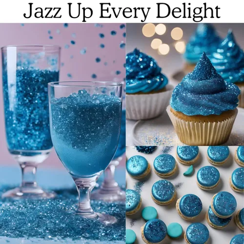 Vista 3 de Dazzle Dust Gránulos comestibles con purpurina para decoración de pasteles, bebidas, galletas, glaseado, decoración de postres, brillo brillante