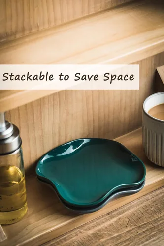 Vista 6 de Soporte para cuchara, soporte de cuchara de cerámica con borde con volantes para estufa, moderna decoración de cocina, soporte para cucharón