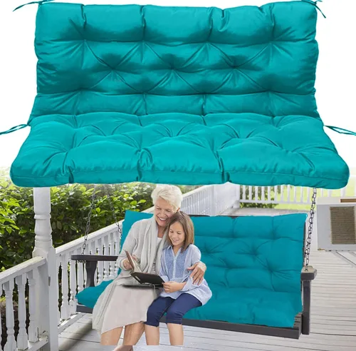 Vista 14 de Cojines de repuesto para columpio con respaldo, cojín de asiento para exteriores, cojines de banco de patio para muebles de exterior de 2 o 3