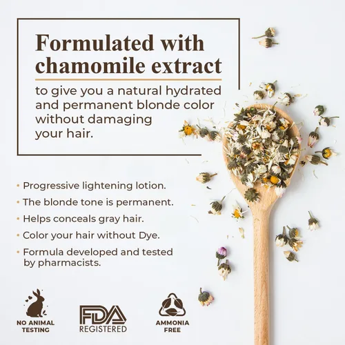 Vista 5 de Camomila Intea Blonde Spray - Aclarador de cabello de manzanilla con color suave, sin amoníaco ni parabenos, 3.4 onzas