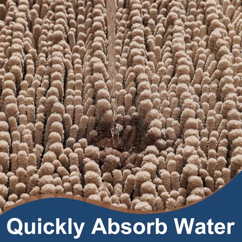 Vista 110 de FLOLEOPA Alfombras de baño de microfibra suave y esponjosa, tapetes de baño absorbentes, antideslizantes, lavables a máquina y de secado rápido