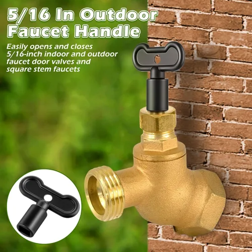 Vista 6 de Enhon Llave de agua Sillcock de 5/16 pulgadas compatible con Danco 80132, llave de grifo de agua, mango de grifo cuadrado para exteriores que se