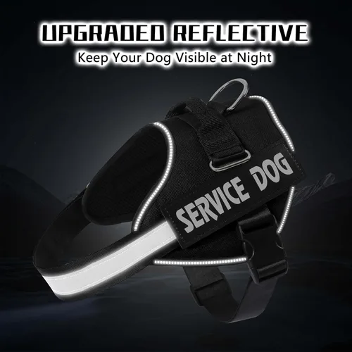 Vista 5 de MUMUPET - Arnés para perro guía, fácil de poner y quitar, arnés de chaleco para mascotas, reflectante 3M, transpirable y fácil de ajustar, con mango