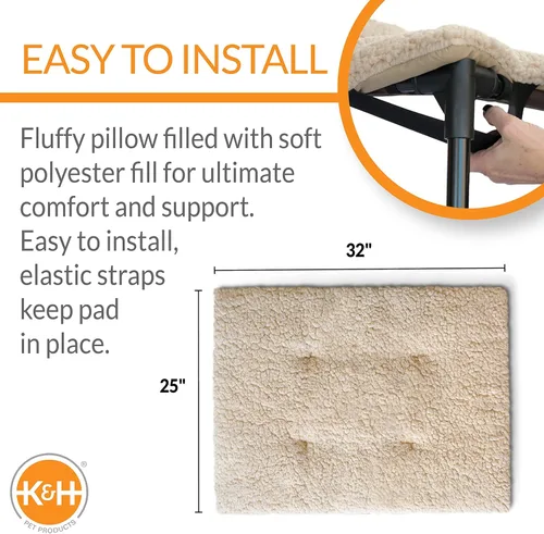 Vista 3 de K&H PET PRODUCTS - Cuna elevada para mascotas con centro de malla, varios tamaños