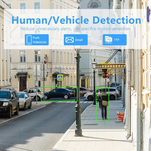 Vista 3 de Cámara bala IP PoE de 5MP para exteriores, cámara de seguridad IP PoE H.265 con lente de 0.110 in, visión nocturna de 80 pies, gran angular de 105°