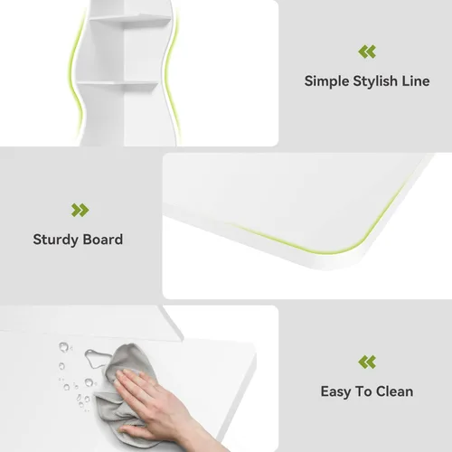 Vista 6 de LITTLE TREE Estantería esquinera de 70 pulgadas, estantería de exhibición Etagere con forma de algas marinas, estantes de pared independientes de 5