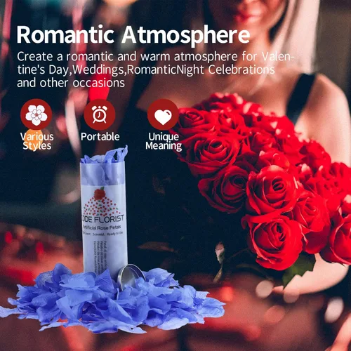 Vista 41 de CODE FLORIST 1100 pétalos de rosa de seda para el día de San Valentín, pétalos de rosa falsos para noches románticas, bodas, propuestas