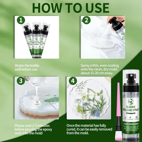 Vista 5 de Spray de liberación de moho para moldes de resina, liberación de silicona a base de agua y protector para moldes de silicona y resina epoxi