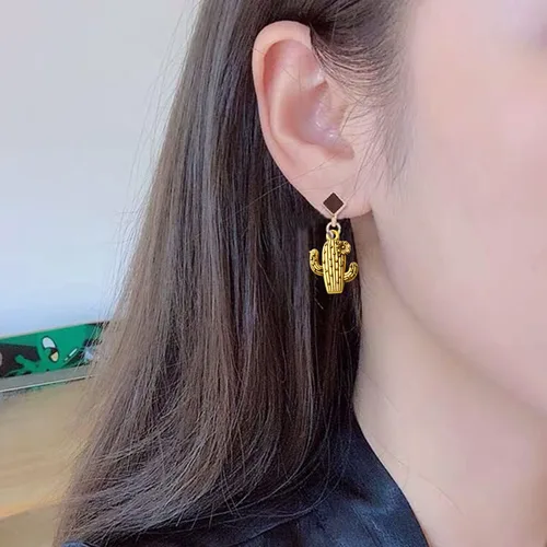 Vista 6 de 40 dijes de flores de cactus, dijes de aleación para plantas, dijes de cactus, suministros de manualidades para manualidades, aretes, collares