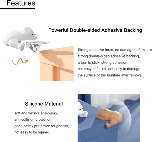 Vista 4 de Protector de esquina de oso dormilón, protector de esquina suave, protectores de esquina de seguridad para niños, protector de esquina de dibujos