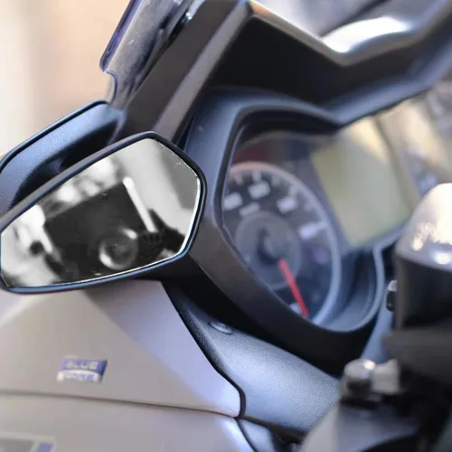 Vista 2 de HEINMO Espejo retrovisor ajustable para motocicleta, espejos convexos de aluminio para Yamaha XMAX 250 300 400 2017-2022 2023 (blanco)