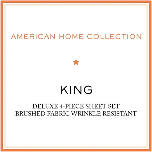 Vista 7 de American Home Collection Juego de sábanas de 4 piezas tamaño King, microfibra extrasuave, transpirable, resistente a las arrugas y a
