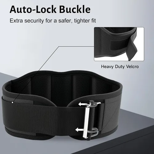 Vista 4 de MANUEKLEAR Cinturón de Levantamiento de Pesas para Gimnasio, Cinturón de Entrenamiento de Levantamiento de Pesas y Powerlifting para Hombres