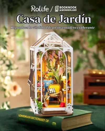 Vista 2 de Rolife - Kit de rincón de libro, rompecabezas de madera 3D a presión para adultos