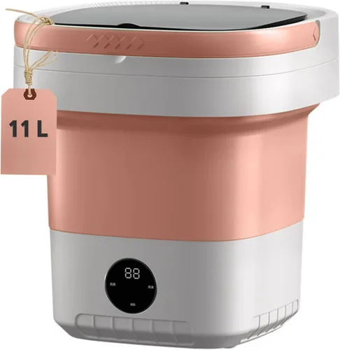 Vista 2 de Lavadora portátil de lujo, mini lavadora, lavadora plegable de gran capacidad mejorada de 11 litros, limpieza profunda de ropa interior, ropa