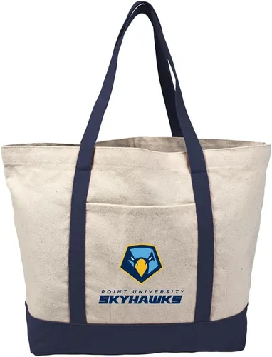 Vista 184 de Campus Lab Bolsa de lona con logotipo primario colegiado con bolsillo externo, bolsa de hombro reutilizable para ir de compras, playa Águilas A&m
