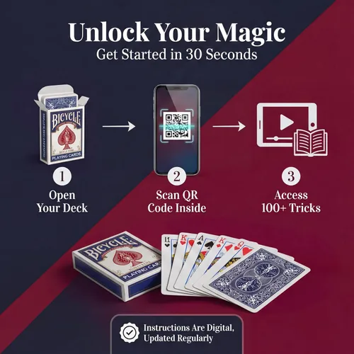 Vista 9 de Ted's Sterling Magic Precision Blue Rider Back Bicicleta Svengali Deck con instrucciones para más de 100 trucos (2 de clubes)