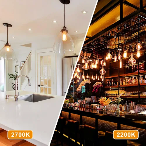 Vista 5 de Bombilla LED Edison vintage, ST19 6 W, bombilla de filamento LED regulable, 600 lúmenes, blanco cálido 2700 K, bombilla LED, transparente, base E26