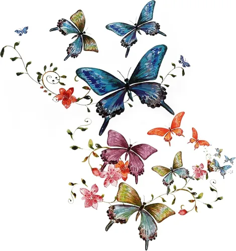 Vista 2 de EXCEART Butterfly Iron on Patches Heat Transfer Cute Stickers DIY Iron on Transfer Decals for T-Shirt Jeans Backpacks 2Pcs