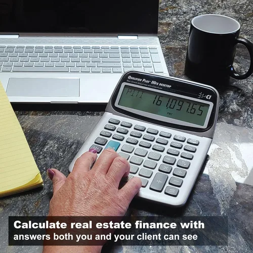 Vista 3 de Calculated Industries 43430 Qualifier Plus IIIfx Desktop PRO Calculadora de finanzas hipotecarias de bienes raíces Llaves claramente etiquetadas