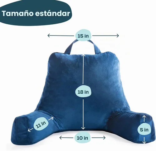 Vista 3 de Linenspa Almohada de lectura XL con brazos y soporte para el cuello Azul marino